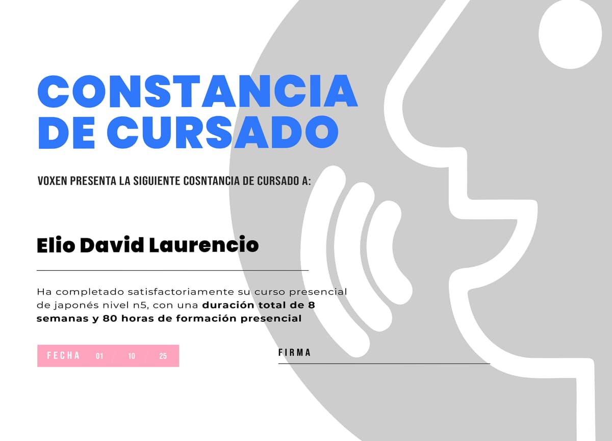 Certificado Oficial Voxen